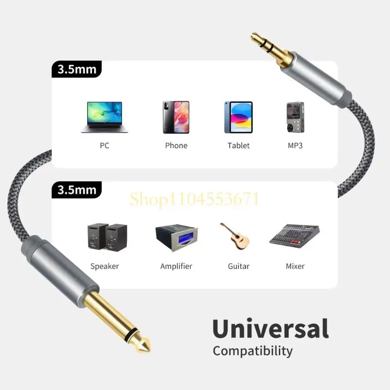 Best Seller 6.35mm 1/4Inch To 1/8Inch Auditory Cable For Studio Equipment And Devices