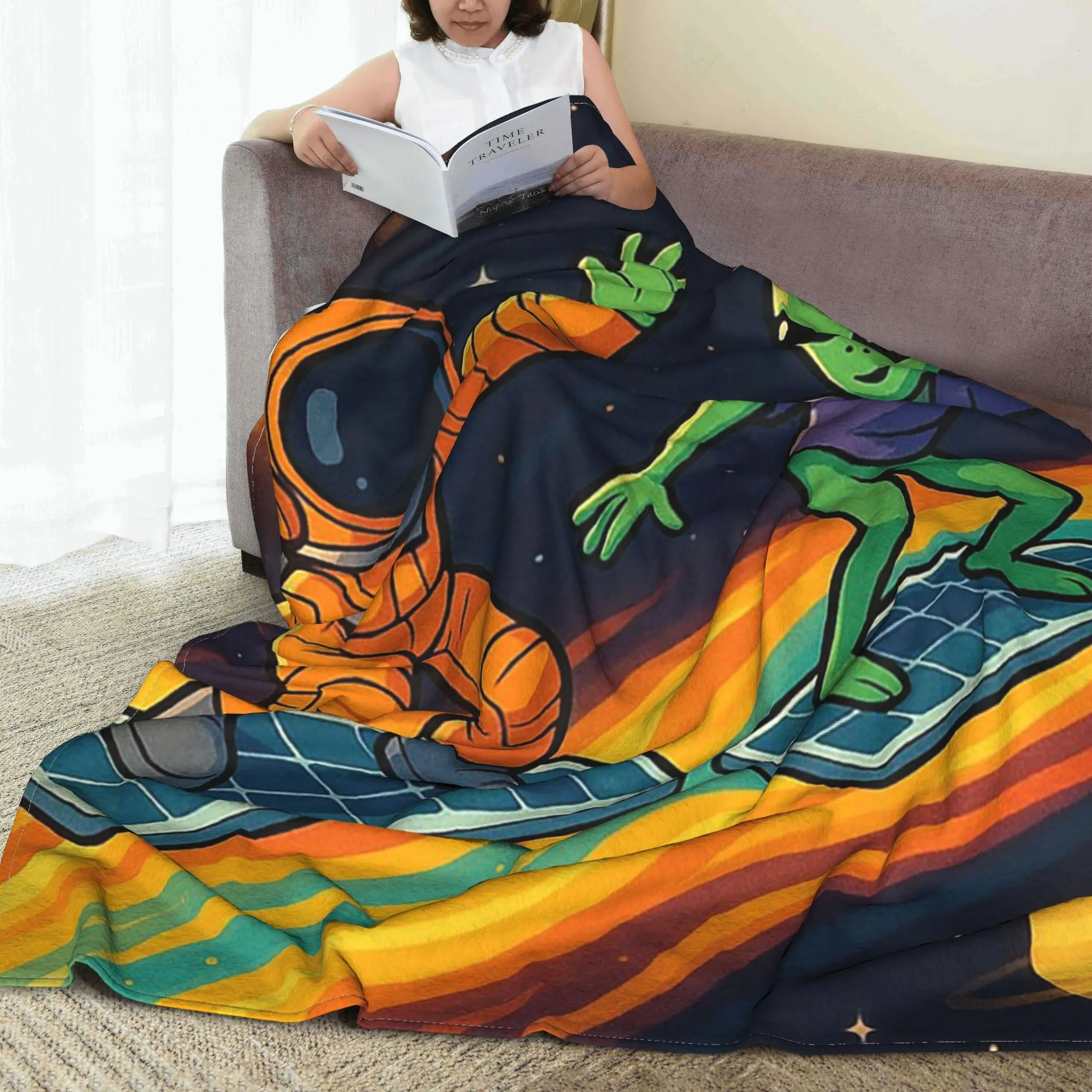 

Одеяло для солнечной волны, дышащее фланелевое одеяло для дивана, одеяло для дома, спальни, путешествий, покрывало, одеяло