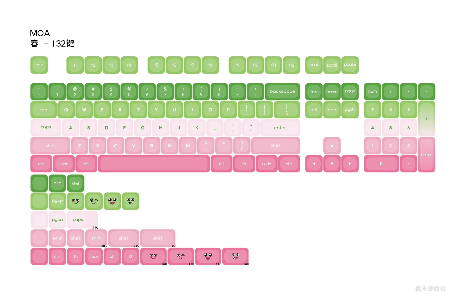Minimalist Spring Gradient Keycaps MOA Profile MX-style PBT Dye Sublimation Keycap For MX Mechanical Gaming Keycap wooting