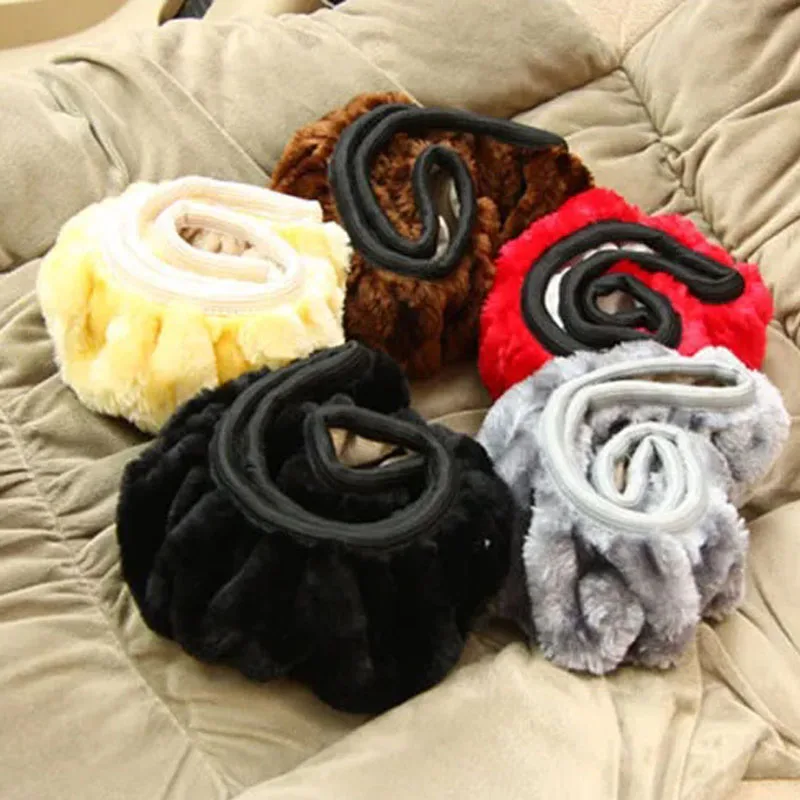 Imitation Cashmere Car Plush Steering Wheel Cover Soft Warm Winter Auto Steering Wheel Cover For 36-40CM