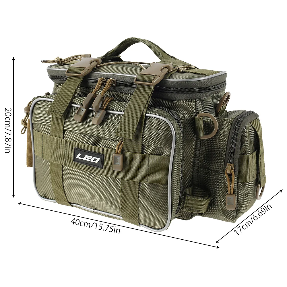 Portable Fishing Bag 1000D Oxford Fabric Shoulder Crossbody Belt Bags Outdoor Hunting Storage Tackle Bags for Sea Fishing