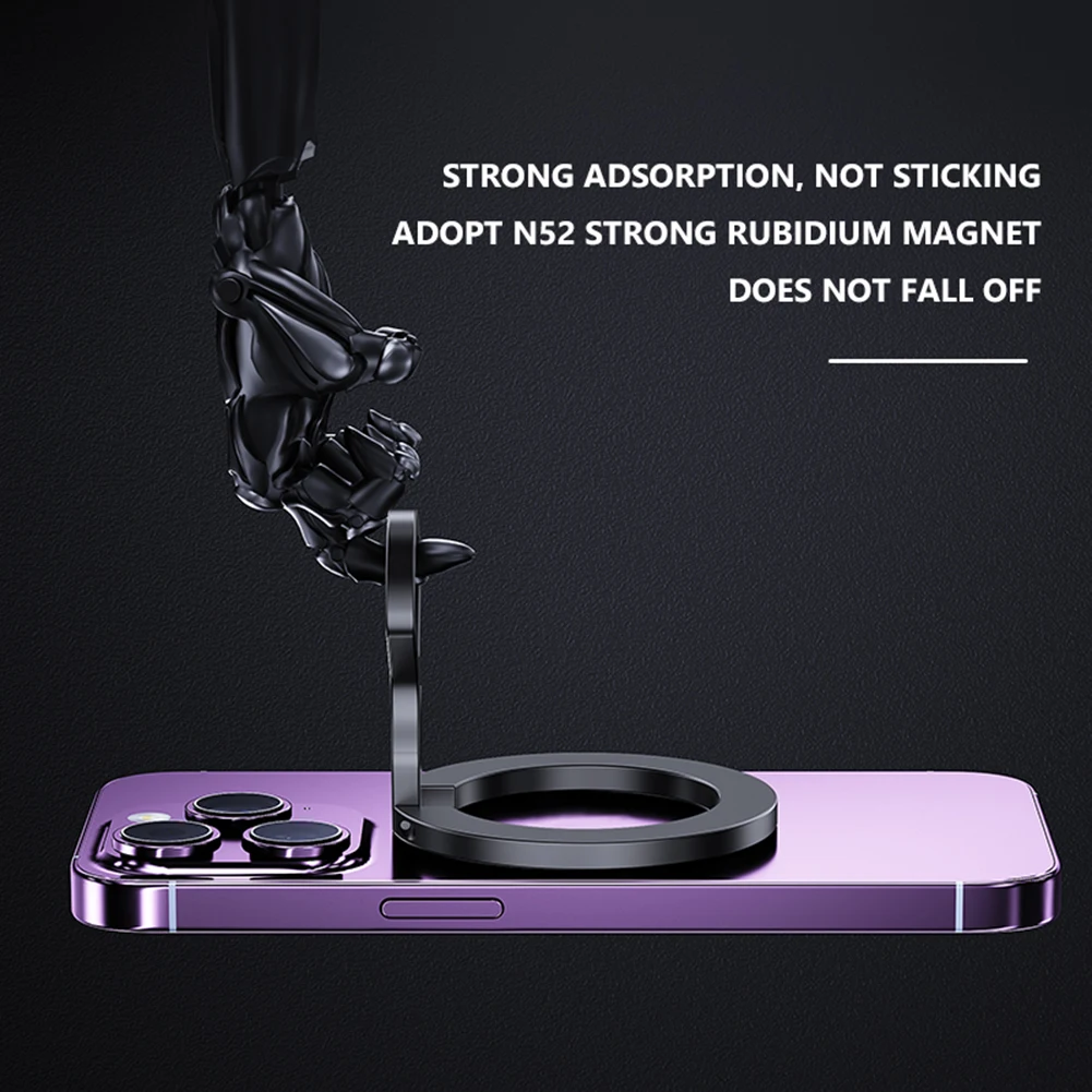 

Магнитный держатель 3-в-1 для мобильного телефона, ручка для телефона из сплава, подставка для кольца на палец, подставка для iPhone 15 14 13 12 Pro Max Series