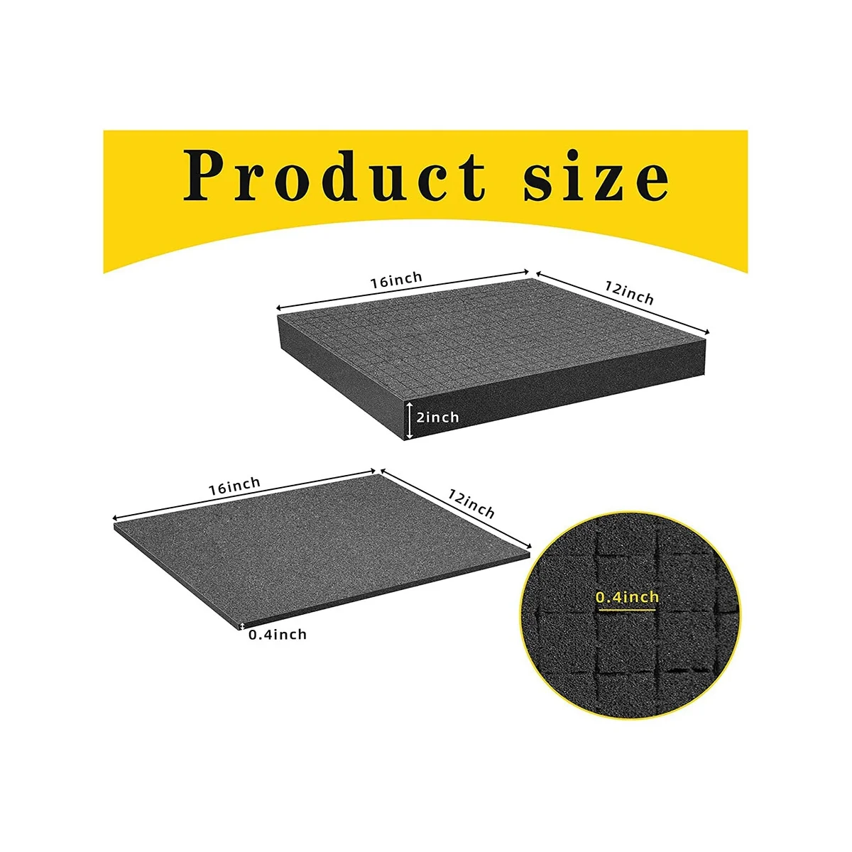 Grid Foam Cube-Foam, 2 Pieces 400x300x50mm/2 Pieces 400x300x10mm, Tool Box Camera Case Foam, Case Insert,Tool