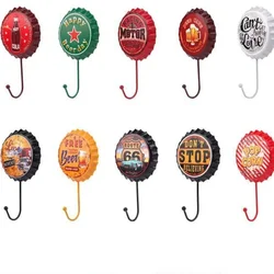 Wall Hooks for Bar Decoration Retro Beer Bottle Cafe Key Hanger Decorative Iron Hanging Coat Hanger Cute Home Wall Decor Hooks