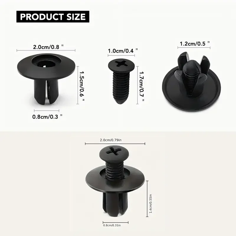 8mm Plastic Rivets Fasteners Screw Car Bumper Fender Black Rivet Car Fastener Clips for Toyota Focus Kia Nissan Yamaha image 3