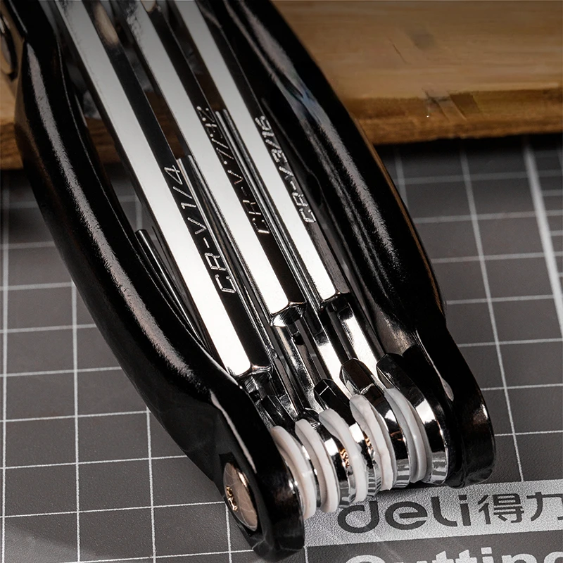 Conjunto de chave hexagonal portátil dobrável, chave métrica de metal torx allen, chave de fenda sextavada, ferramenta manual, chave hexagonal