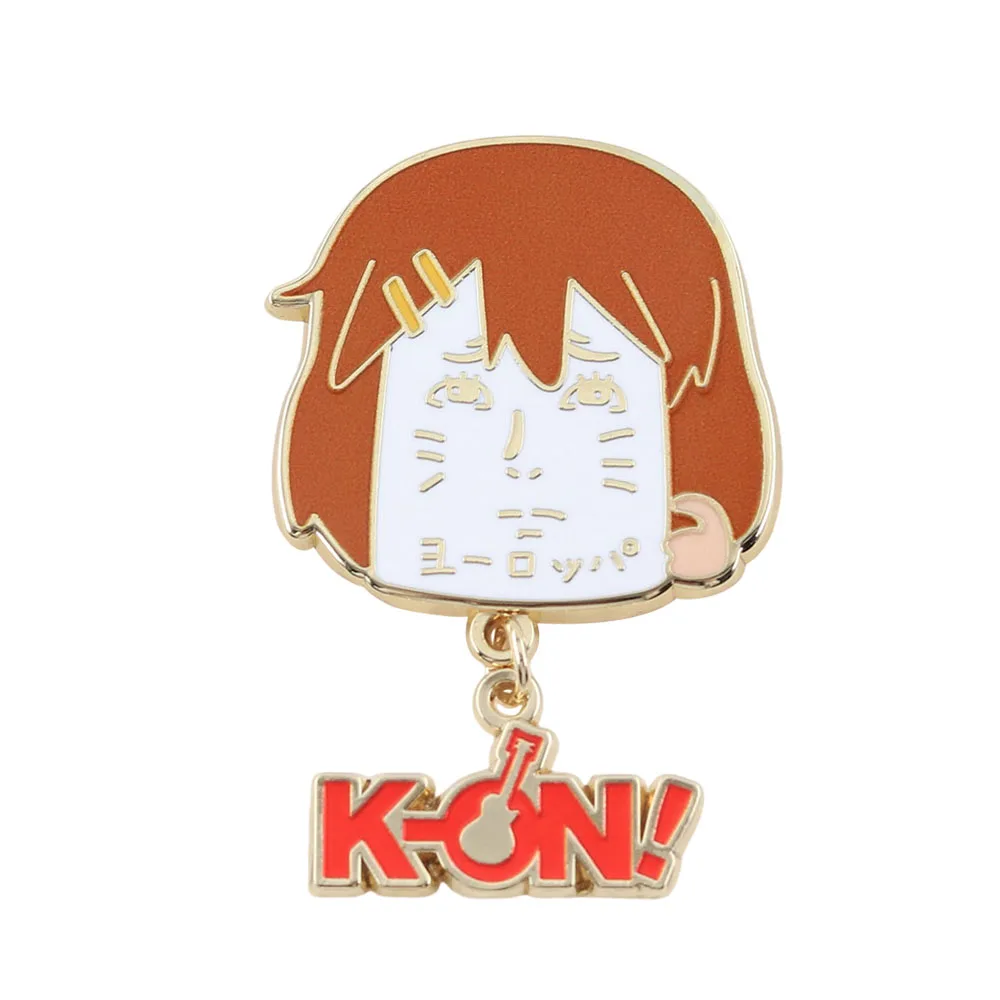 Badge Yui Hirasawa - Tristesse et Déception - Anime K-On! Broche Guitarien Chanteur, Bijou Abstrait Amusant, Cadeau pour Fans, Collection