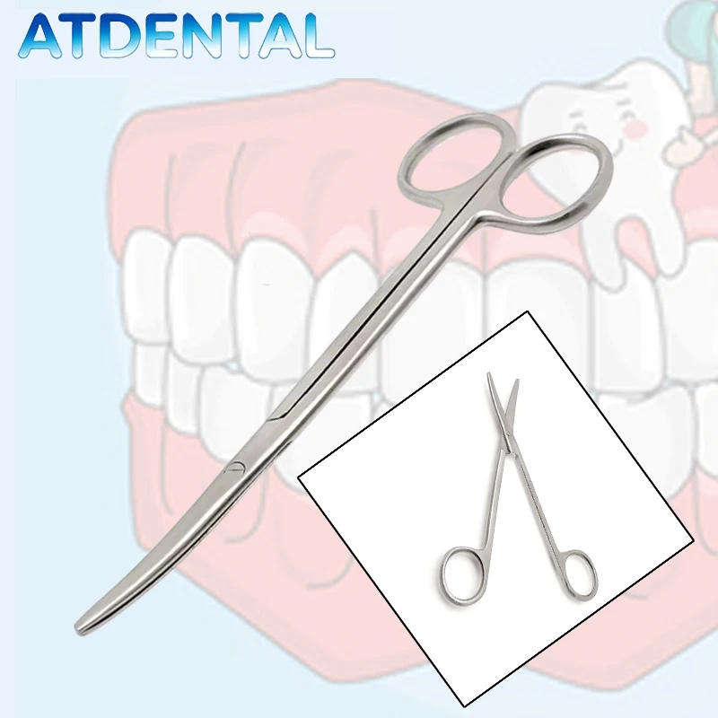 14CM TC Gebogene Metzenbaum-Schere mit stumpfen, schmalen Spitzen für Zahnchirurgie, Oraltissus-Schneiden, medizinisches Werkzeug für Mandelentfernung