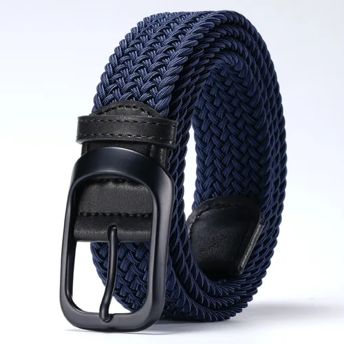 Cinturón trenzado elástico con hebilla de nailon para hombres y mujeres, cinturón Universal de moda informal para estudiantes, accesorios versátiles para Jeans