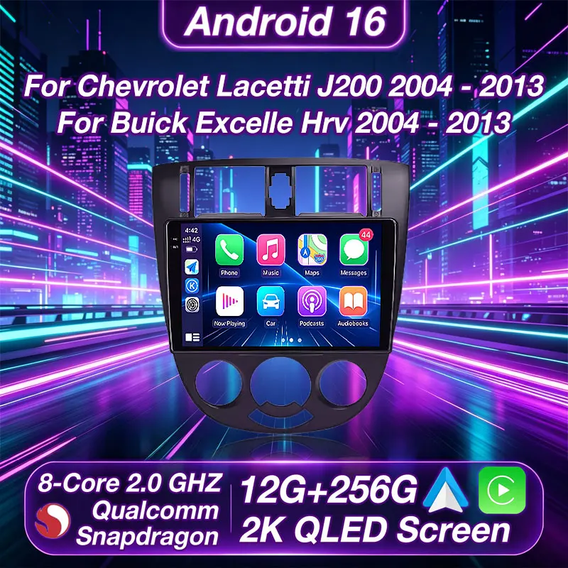 Radio para Auto con Android 16 para Chevrolet Lacetti J200 2004-2013, Buick Excelle 2004-2013, Daewoo Gentra 2 2013-2015, Navegación, Estéreo MT