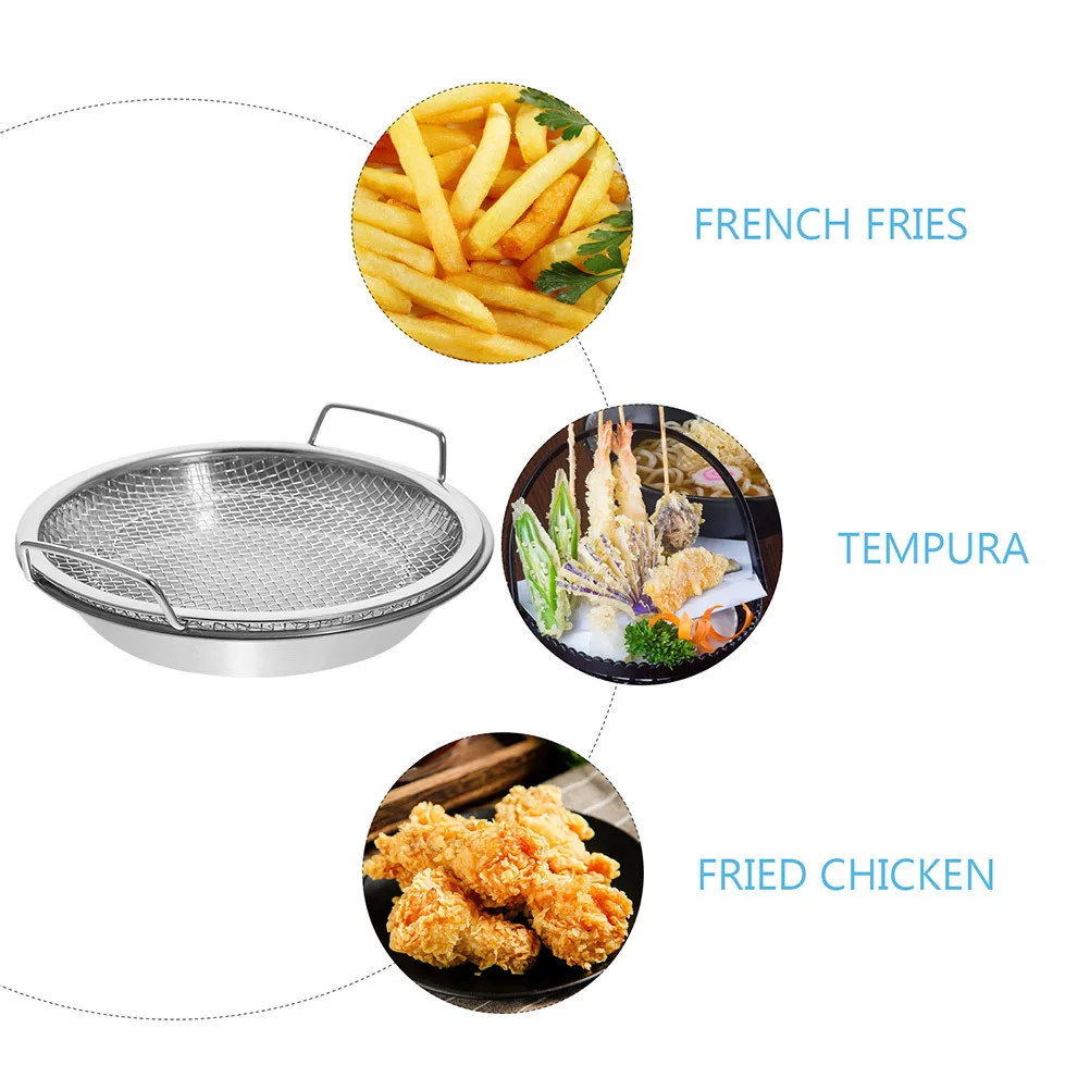 

Frying Oil Filter Tray Slip Through The Net Fried Food Holder Stainless Steel Draining Rack