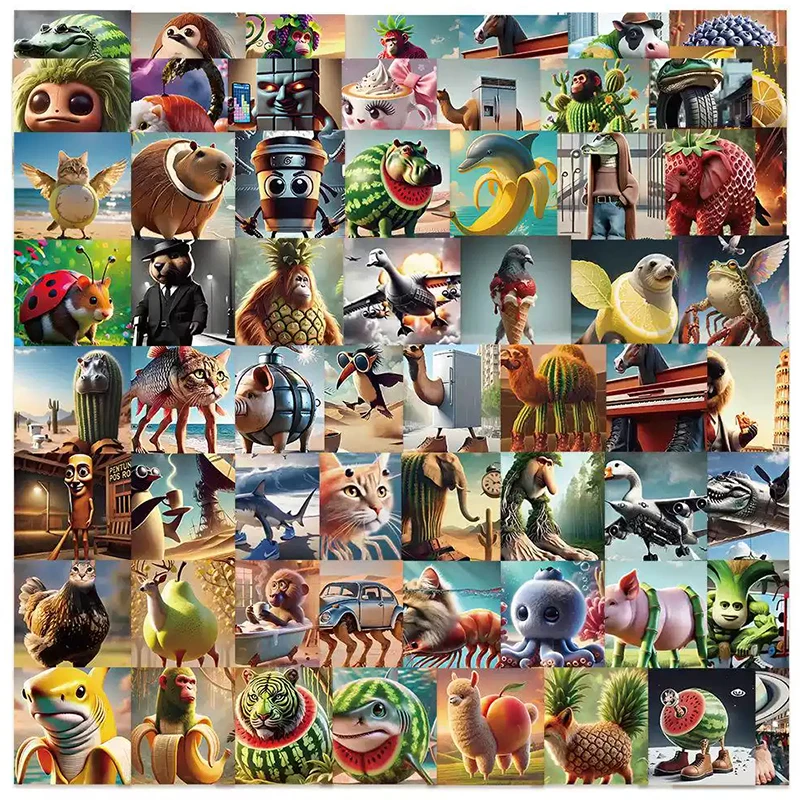 

105Pcs Stickers Italian Brainrot series Tung Tung Sahur Cartoon Decals water proofe Stickers for Decoration phone Laptop