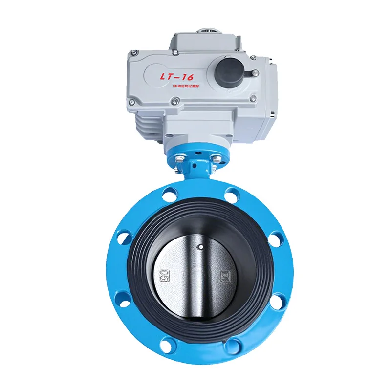 Electric flange butterfly valve D941X-16Q soft seal 304 stainless steel quick-loading switch type DN50 65 80