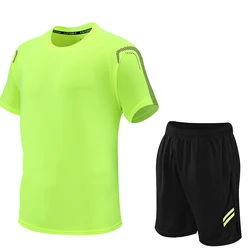 1Set Summer Ultra-thin Breathable High-quality Ice Silk Outdoor Sports Unisex set Casual Loose Short Sleeved Shorts Two-piece