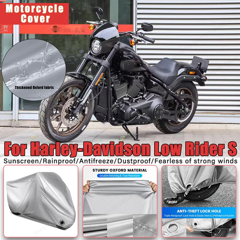 

For Harley-Davidson Low Rider S No Ear Motorcycle Cover - Outdoor Full Body Protection, Waterproof Dustproof Sunscreen Accessory