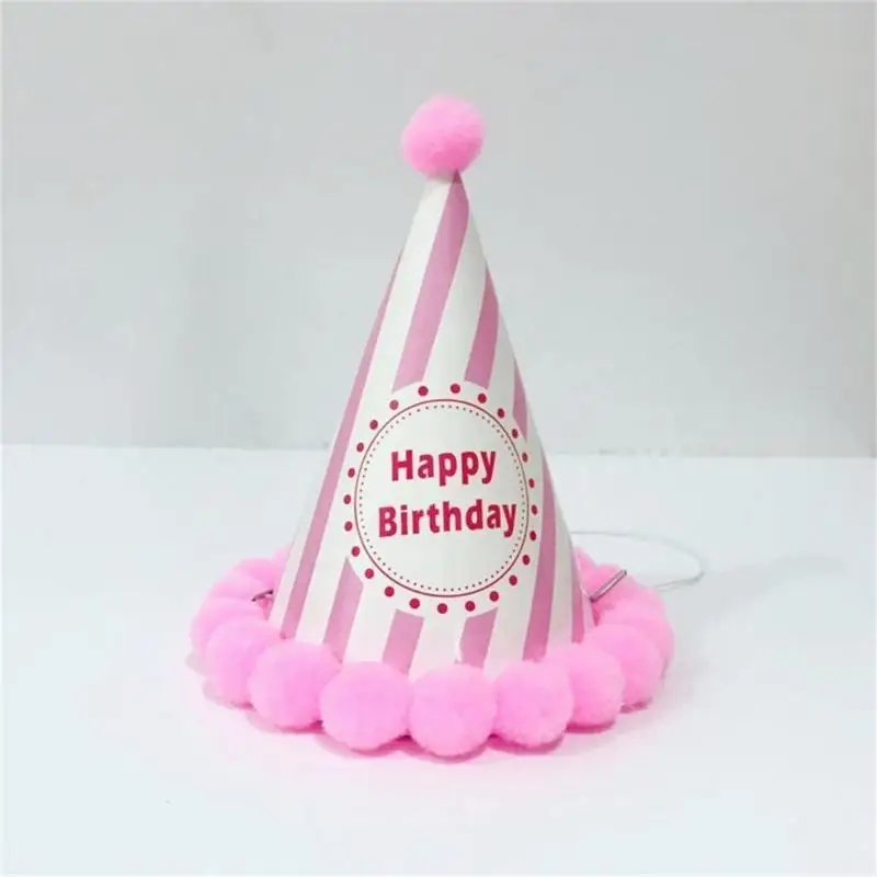 

39BD Baby Birthday Hat Party Decorations Lovely Pointed Hat Adult Party Photo Cap