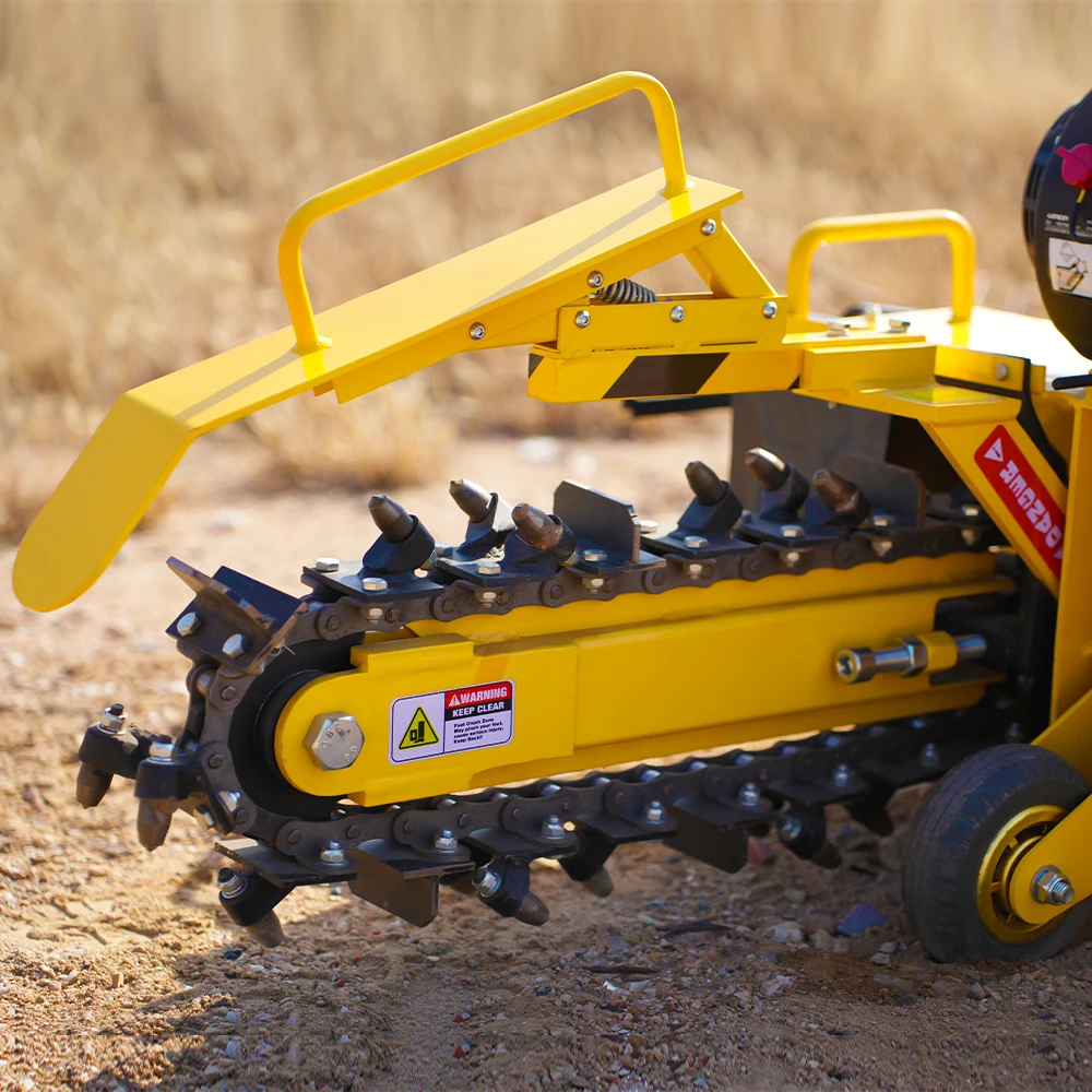 e مع Ducar /Lifan /Loncin 7hp EngineSmall Trench Digger Mini Cable Chain Mini Trencher Machin