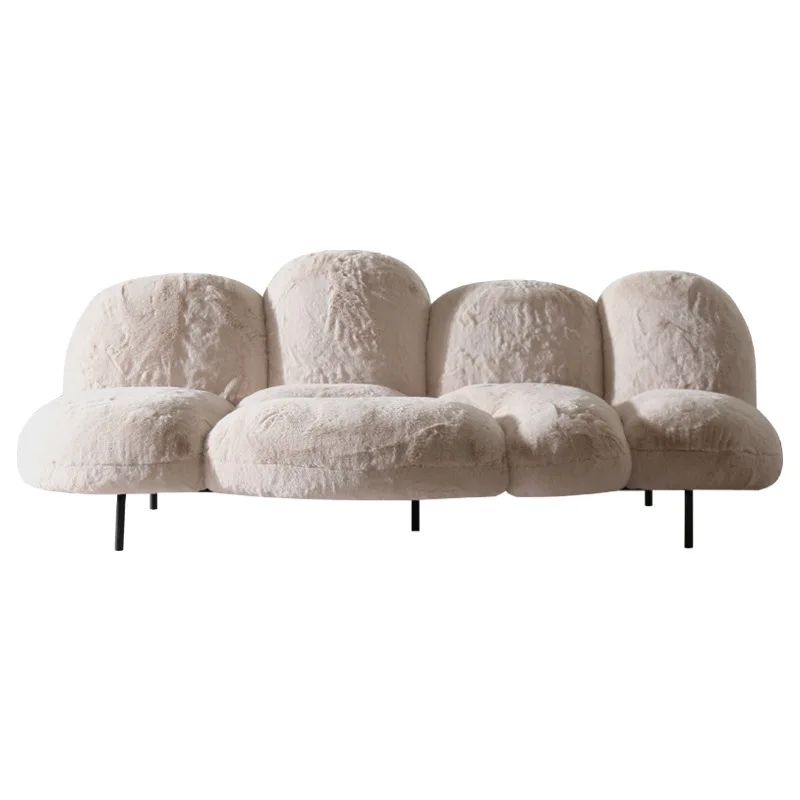 

Light luxury puff sofa apartmentsmall apartment living room plush Internet celebrity designer furniture