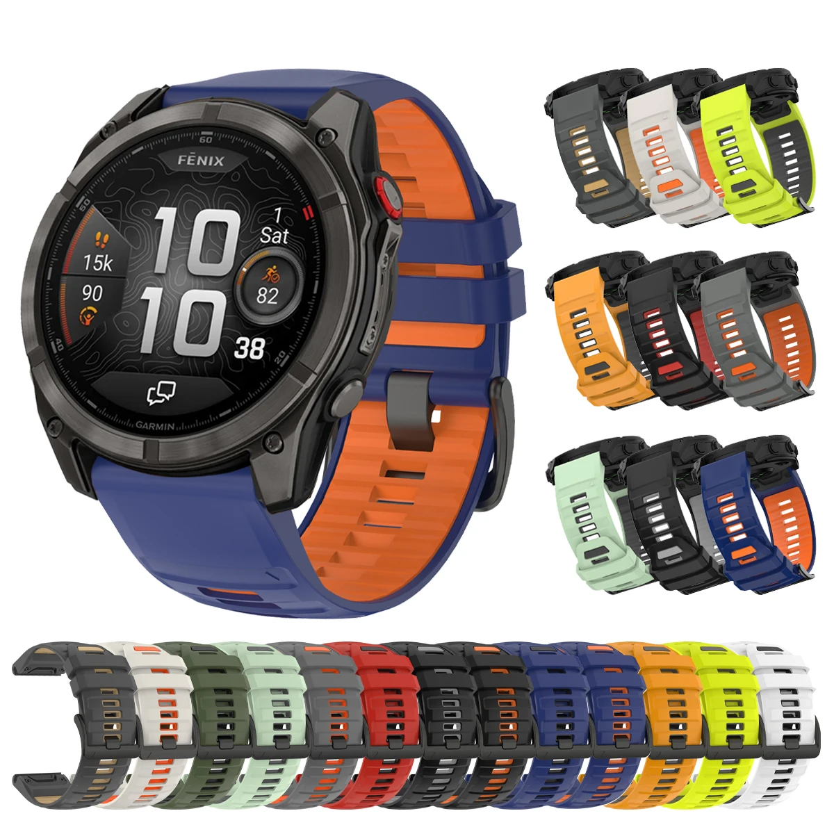 22mm 26mm QuickFit Gummiarmband für Garmin Fenix 8 Pro 7 7X 6 6X GPS 5 5X Plus 3HR/Instinct 3 2X 970 Armband Fenix 8 Uhrenarmband