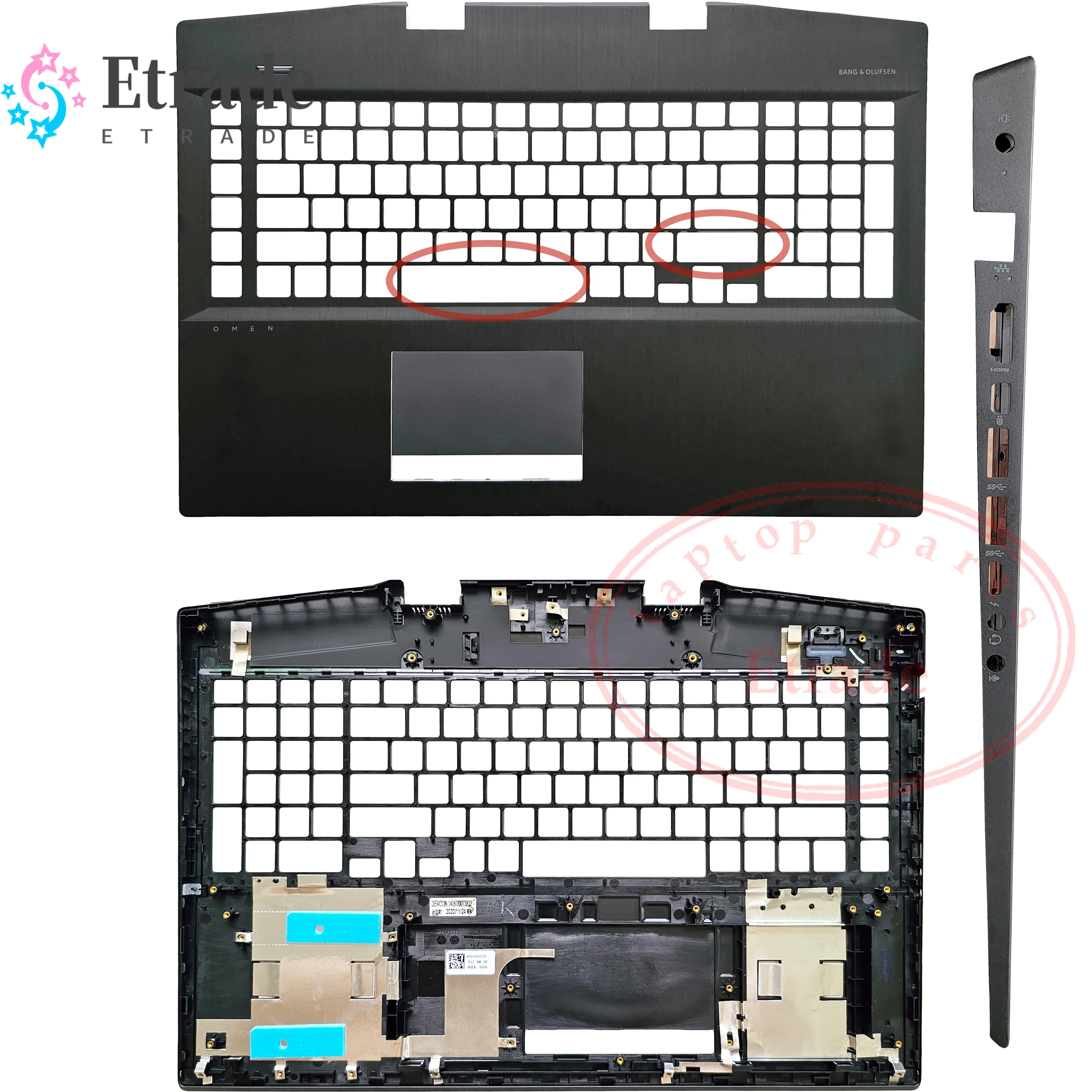 New Original For HP OMEN 5 Plus 17-CB TPN-C144 Series Laptop Palmrest Upper Case Cover Keyboard Bezel AM2K0000310 AM2K0000410