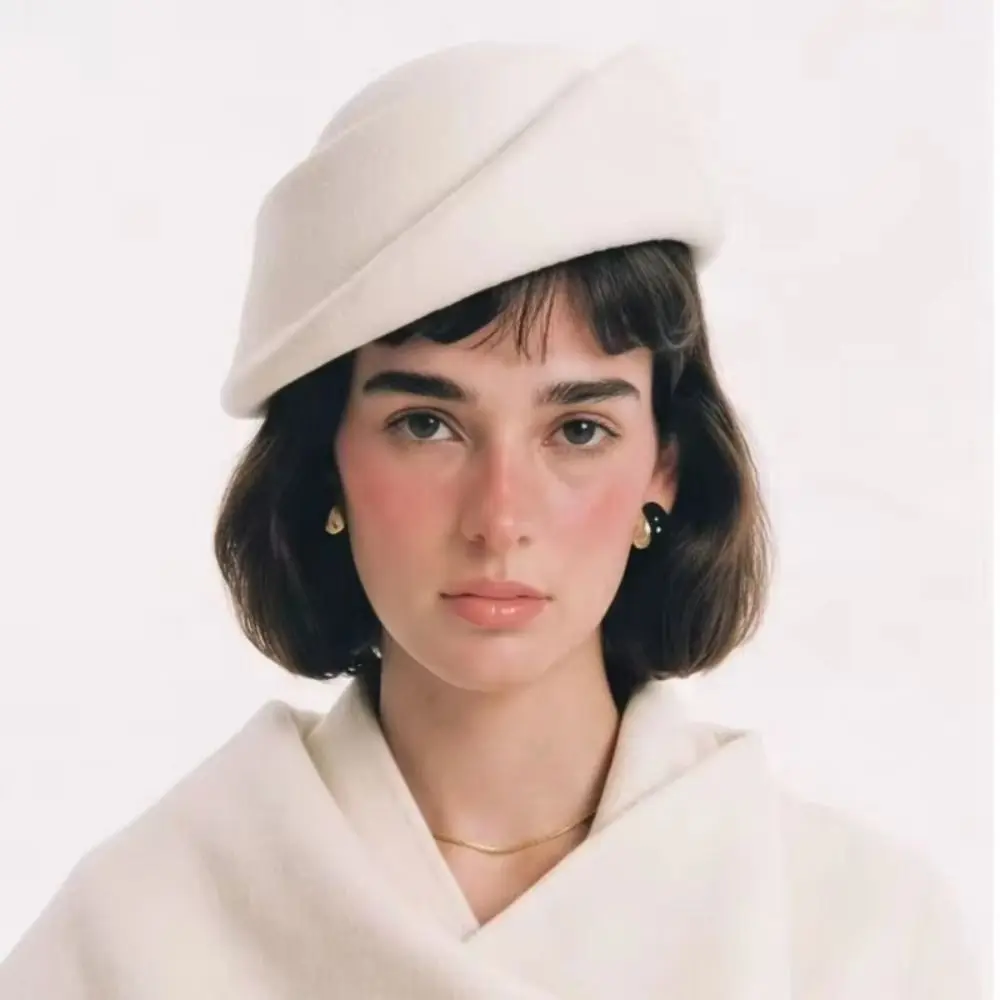 Uniform Stewardess Hat Hepburn Style Wool Pillbox Hat Elegant Fedoras Fedora Hat Solid Color Versatile Formal Hat Cocktail Event