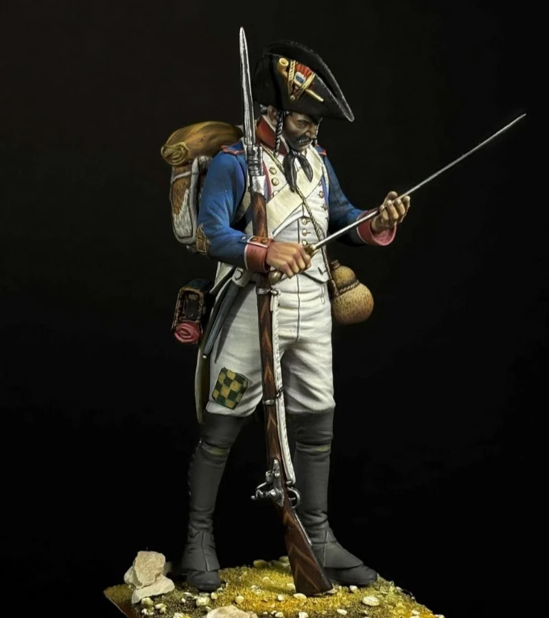 Kit de figurines en résine moulée sous pression, échelle 1/24, 75mm, armée antique de Napoléon, fusilier, jouets miniatures, Diorama non assemblé et non peint
