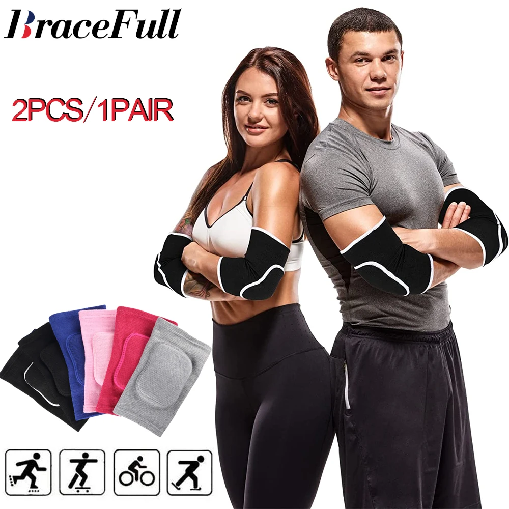 

1Pair Elbow Pads Protective Support EVA Pad Elbow Brace Wraps Pads for Biking,Volleyball, Basketball, Football, Skating, Dancing