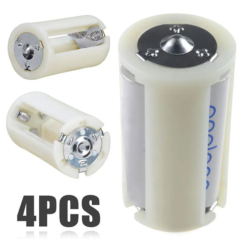 

4PCS AA To D Battery Box High Quality 3x AA To D Size Battery Adapter Converter Holder Switcher Case Box For Battery Storage