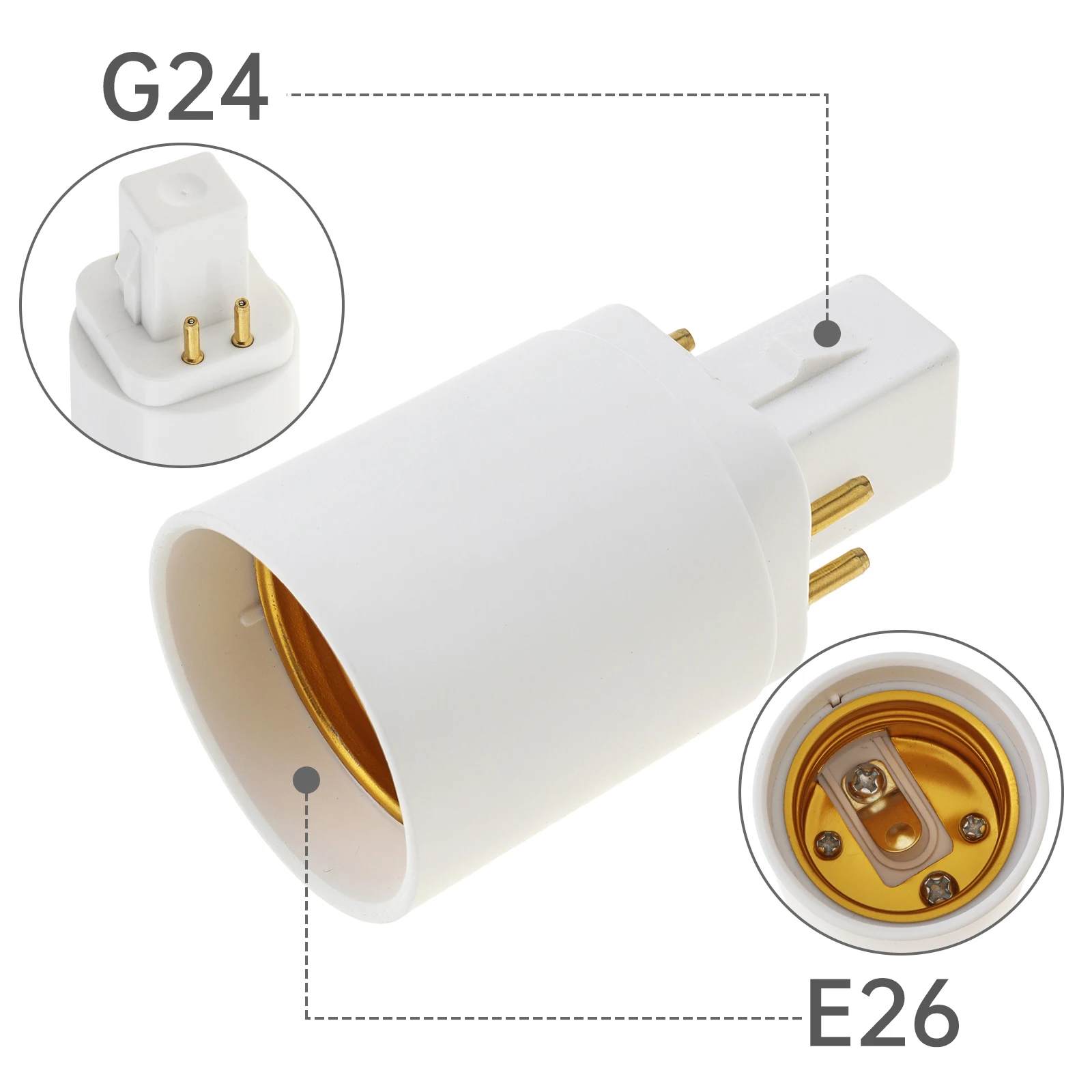 5pcs G24 G23 GU24 GU10 B22 to E26 E27 Lamp Base E26 E17 E12 to E14 Lamp Holder Converter Socket Adapter For LED Corn Bulbs Light