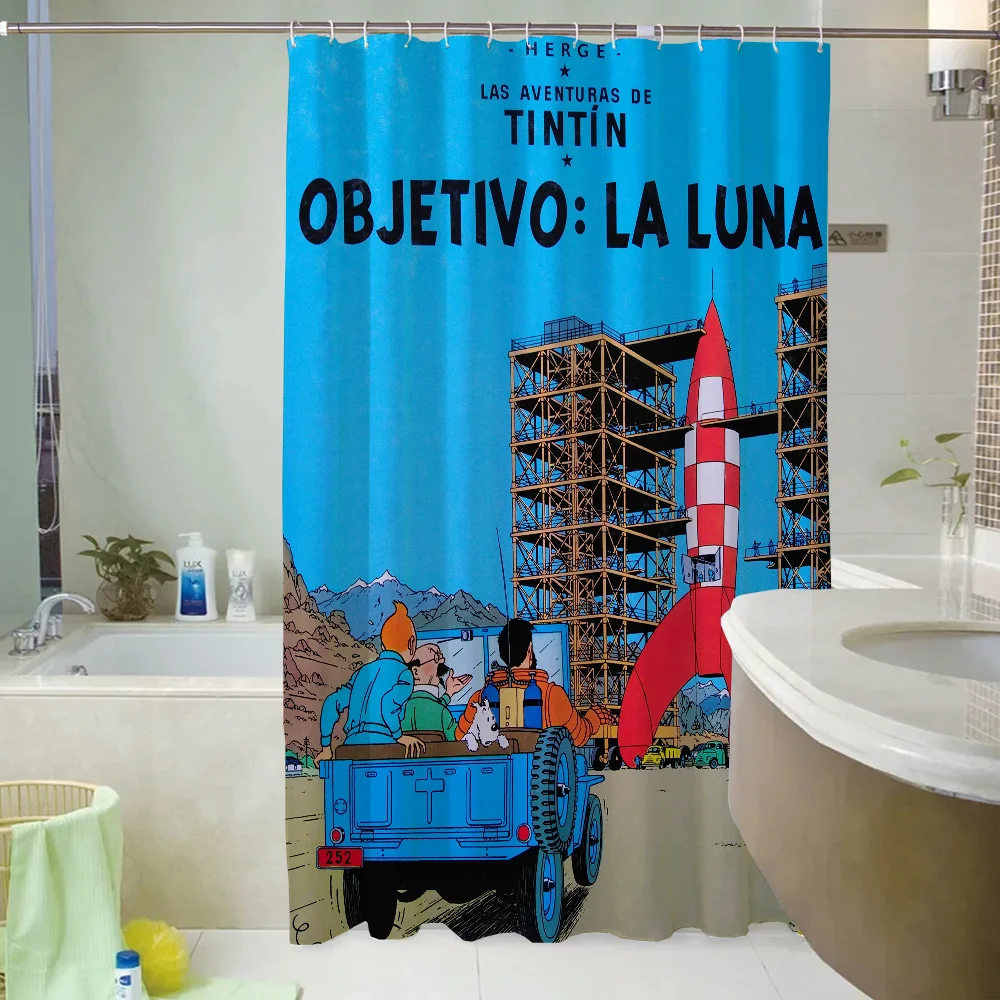 Adventures of Tintins tende da bagno in tessuto impermeabile per la tenda da doccia per la casa accessori per pareti divisorie pieghevoli bagno