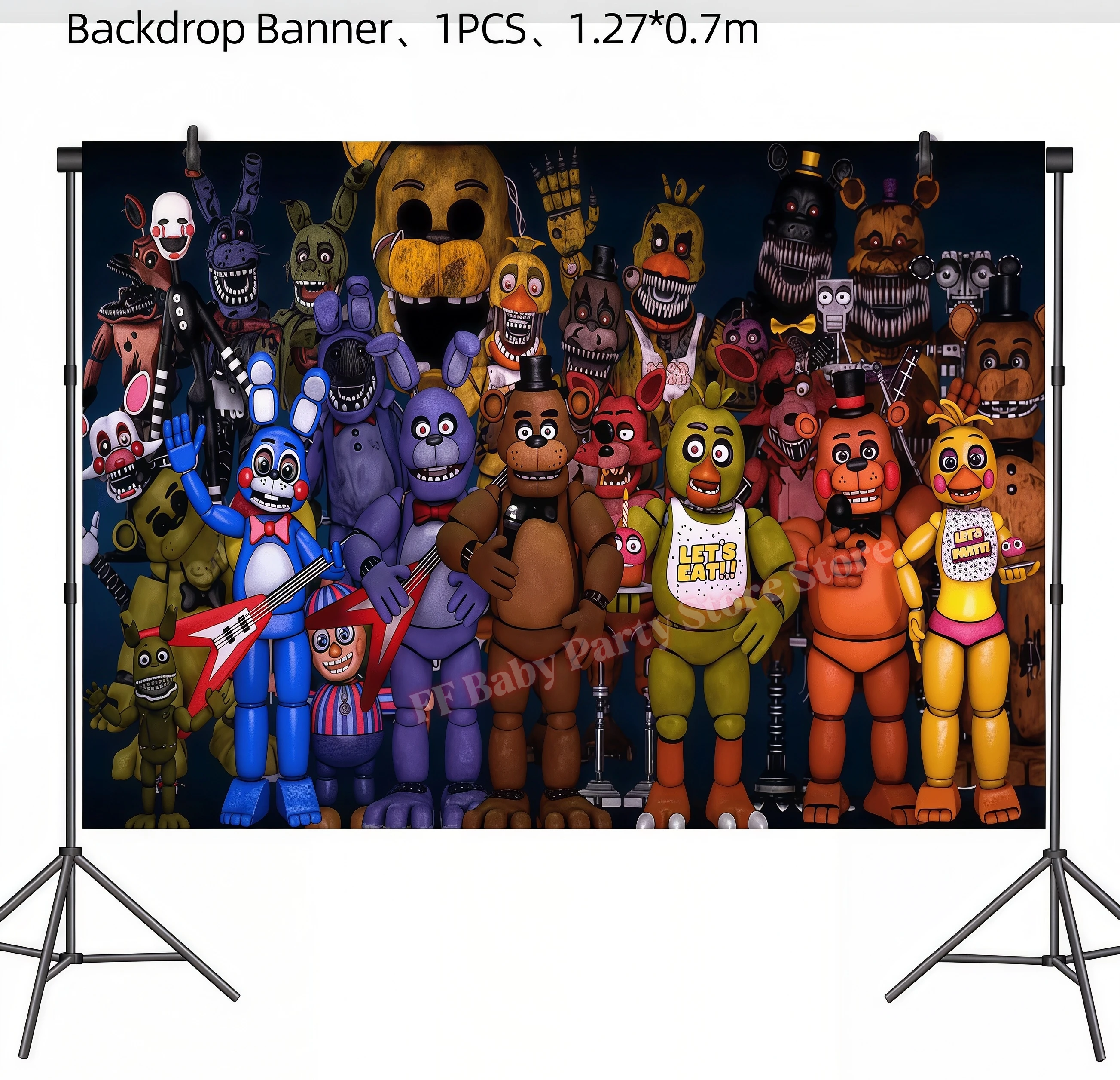 Five Nights Bear Geburtstagsparty-Dekorationen: Teller, Becher, Hintergrund, Freddy-Ballon für Kinderpartys, FNAFs Event-Zubehör und Geschenke – Detail 12