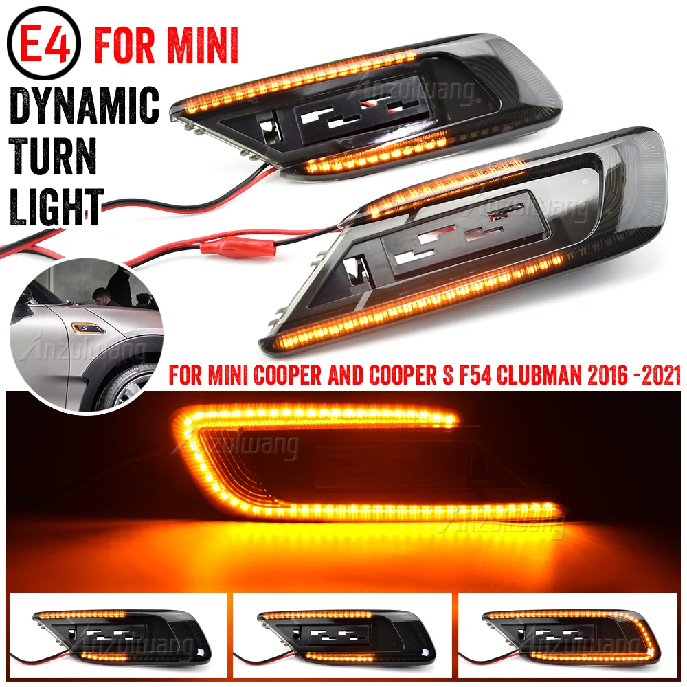 LED Dynamic Side Marker Indicator Blinker Light Turn Signal For 2015 2016 2017 2018 2019 2020 Mini Cooper F54 Clubman 2015-2021