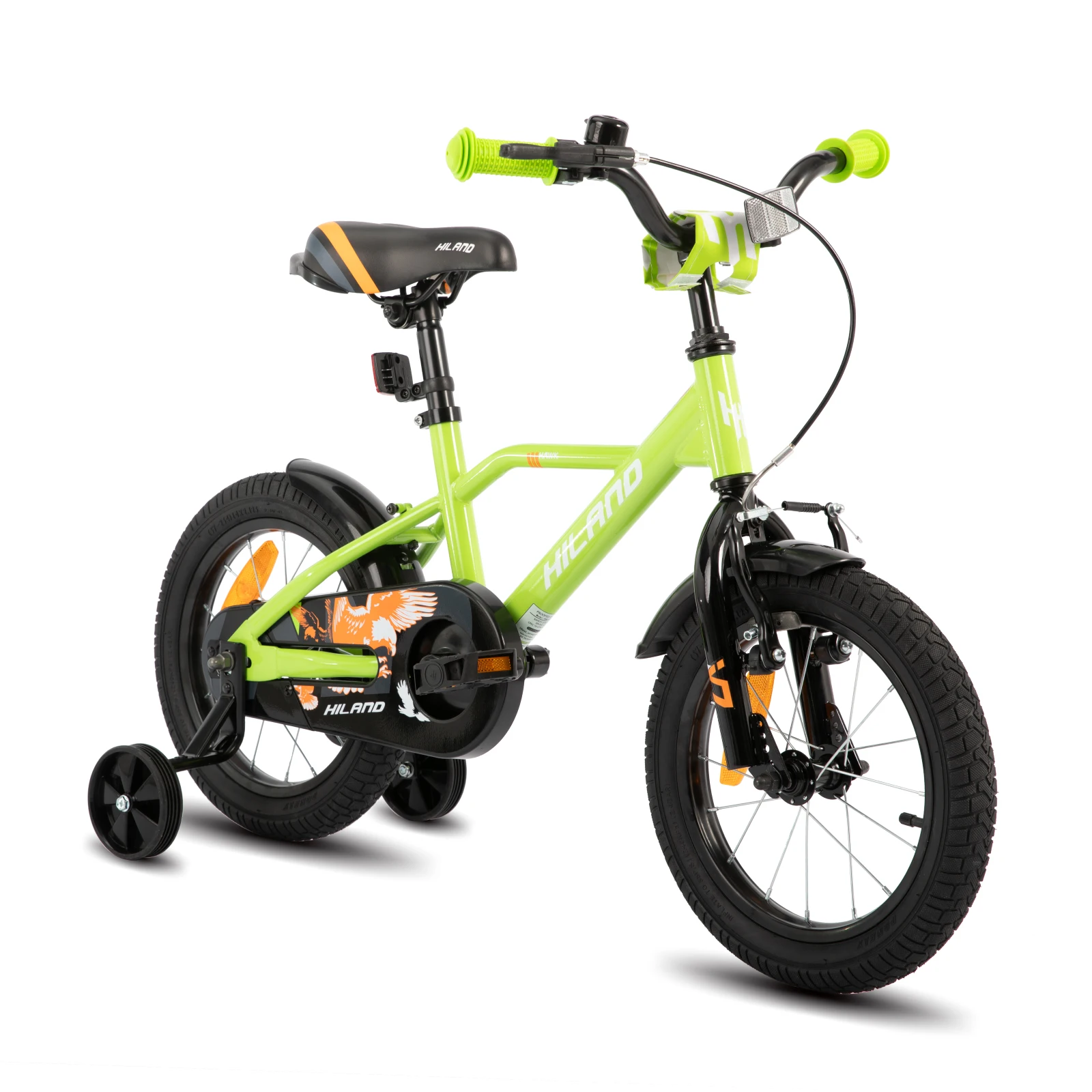 HILAND Kids Bike 12 14 16 Inch Kids' Bicycles for Boys Girls Age 2-7 Years, Children's Bicycle with Training Wheels, Green