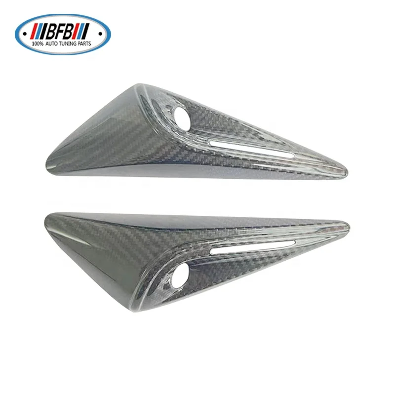 غطاء كاميرا جانبية مصد فتحة تهوية جانبية من ألياف الكربون بالكامل لطراز Tesla X 2023+