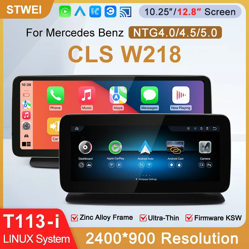 STWEI 2026 New Slim Screens Linux System 12.8inch 2400X900 Resolution For Mercedes-Benz CLS W218 Wireless CarPlay Auto