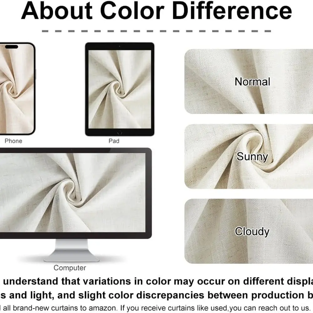 ستائر شبه شفافة من مزيج الكتان المزخرف، 95 طولًا، لمساحات المعيشة، 60 عريضة، مع خطافات #4