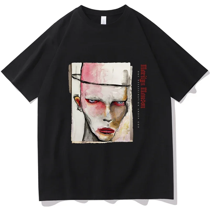 Marilyn Manson Sacrilegious T Shirt Men Women's 100% Cotton T-Shirts O Neck Metal Music Rock Tee Shirt Short Sleeve Tops Classic