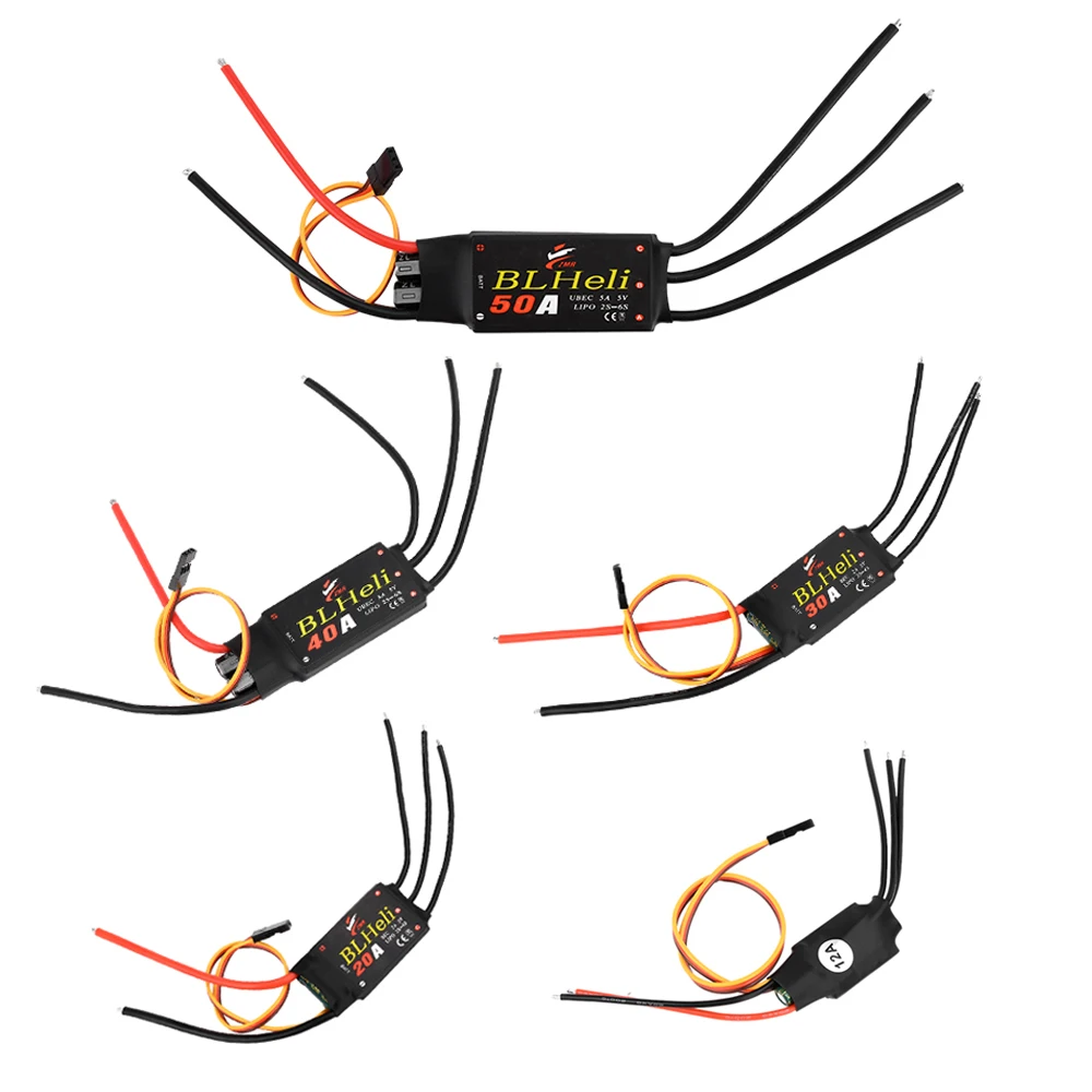 BLHeli Brushless ESC 12A 20A 30A 40A 50A with UBEC for Quadcopter Aircraft Model Fixed Wing Multi-axis DIY FPV RC Drone