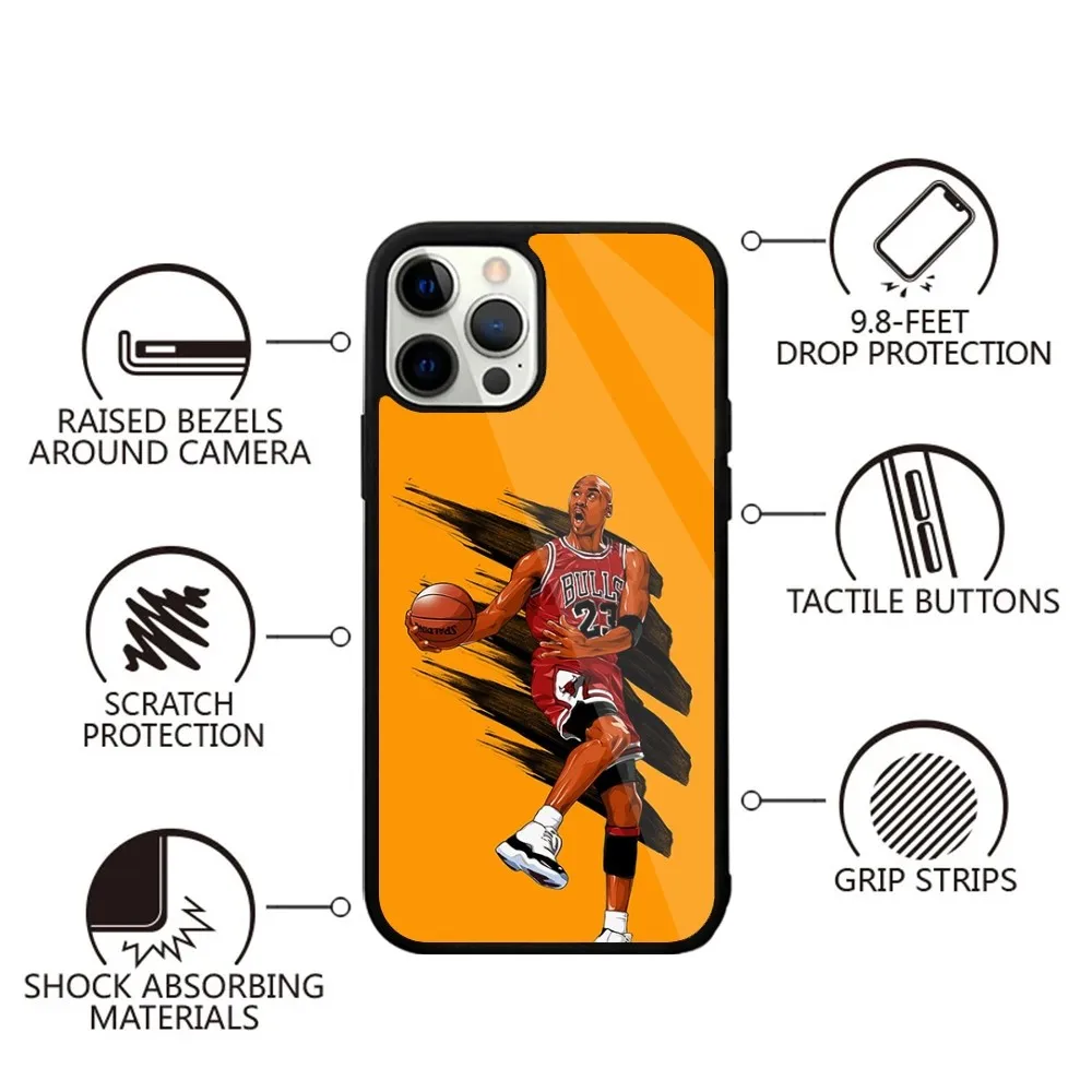 -Basketball M-Michaell-J-Jordan  Phone Case For iPhone 15,14,13,12,11,Plus,Pro,Max Mini Magsafe Magnetic Wireless Charging