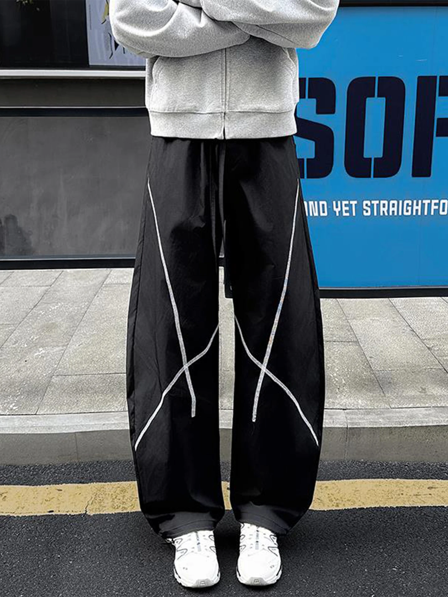 Retro American Sle Men's Casual Pants Windproof Waterproof Large Size Loose Drapey Wide Leg Pants for Autumn Faion Brand