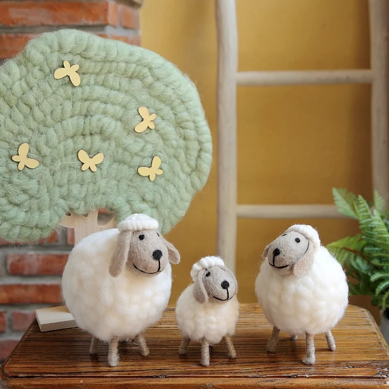 Nordic cute ornament, cute curly sheep children's bedroom living room ornament gift