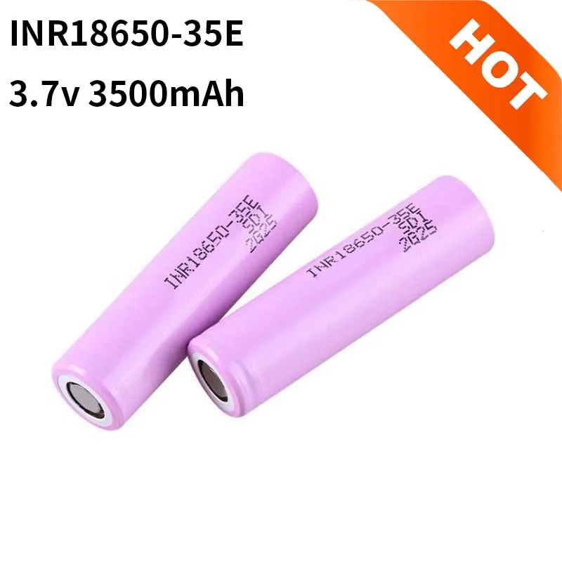 

New Original INR18650-35E 3.7V 3500mAh 20A Rechargeable Lithium Battery for Fan Flashlight E-cigarette DIY