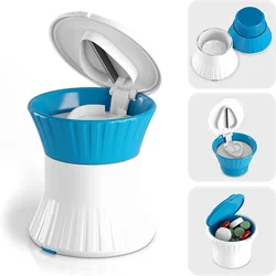 3 in 1Ceramic heart Grind and Pulverize Pills and Tablets to Fine Powder Pill Grinder Crusher Grinder with Pill Box Container