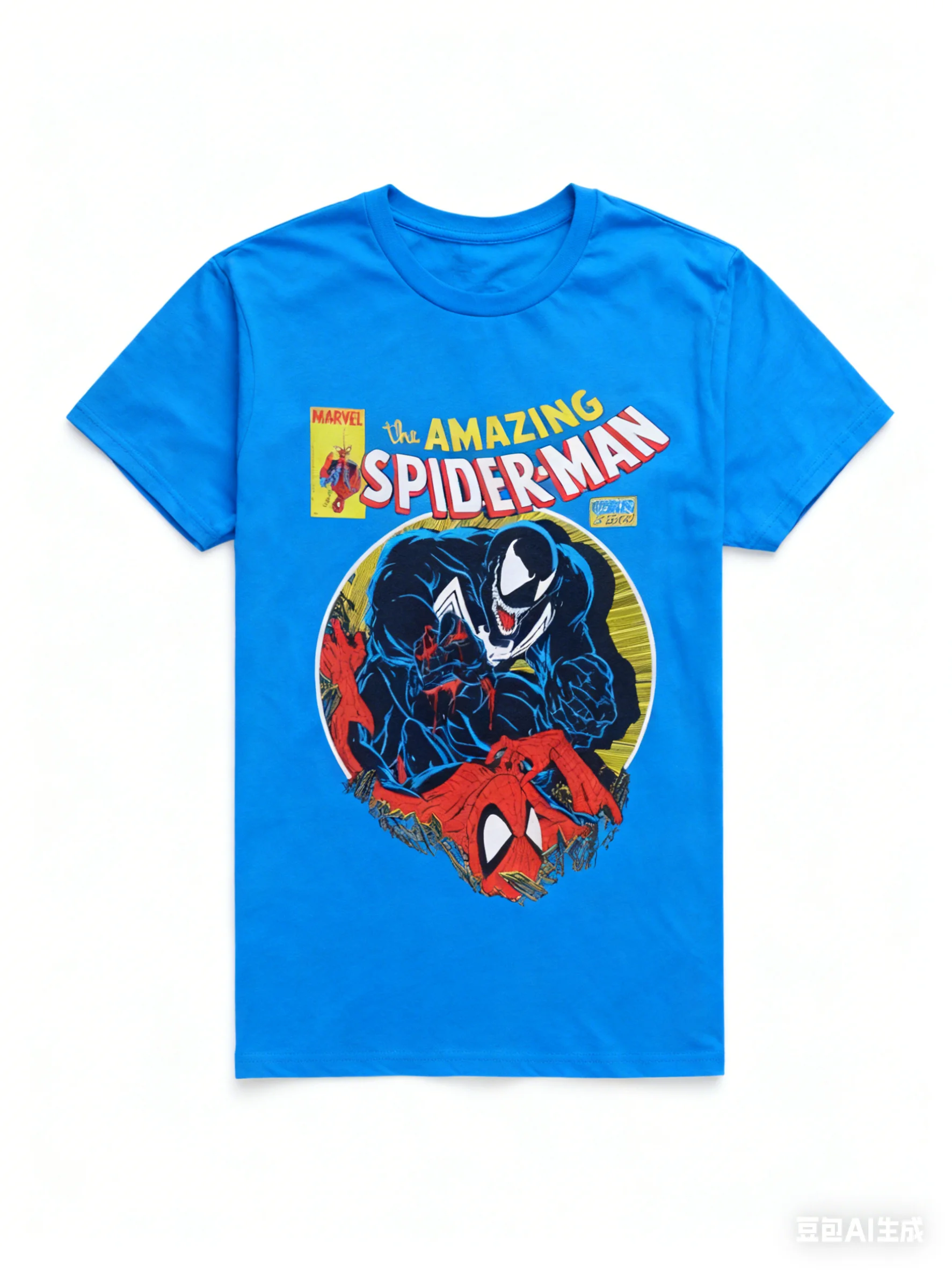 Marvel Genuine 2026 New Marvel Venom Comic Cover Print Plus Size Men's and Women's Short Sleeve Loose Crew Neck T-Shirts