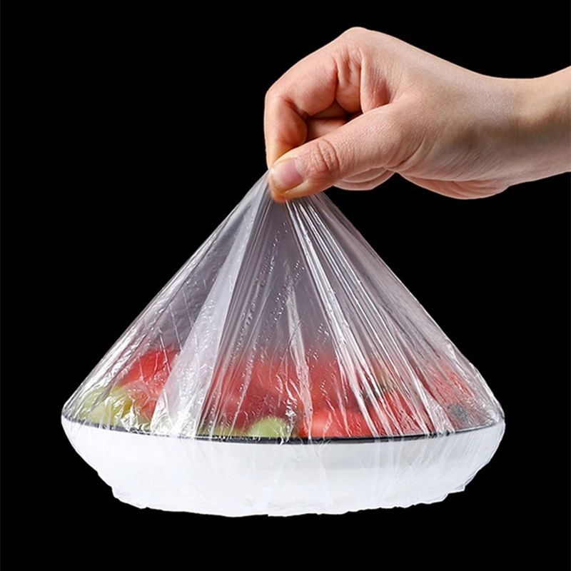 Disposable Food Cover Reusable Elastic Plastic Wrap Shoe Cover Shower Headgear Bowls Caps Kitchen Food Saver Bag Dust