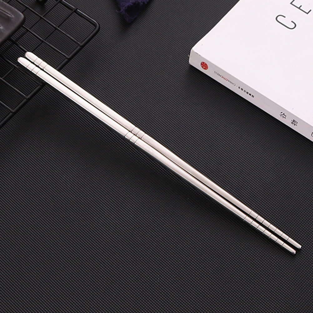 

10pcs Anti-Slip Anti-Scald Reusable Stainless Steel Chopsticks Portable Dishwasher Safe Lightweight Practical Daily Use Dinner