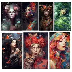 Art Photos Of Nature And Beautiful Girls Heat Transfer Vinyl Patches Stickers Thermal Press For Clothing DIY T-shirt Applique