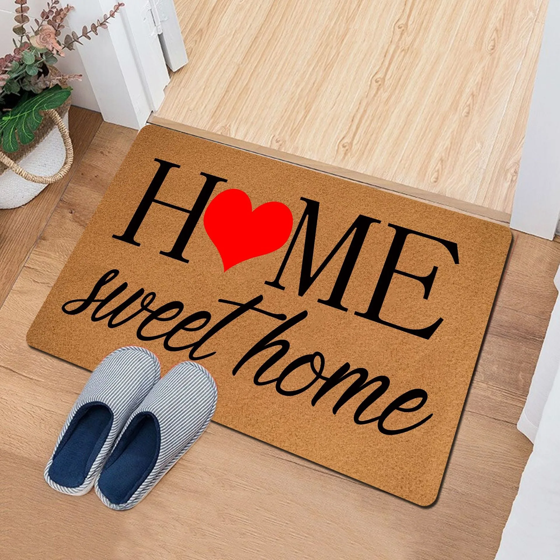 Willkommen Sweet Home Muster bedruckte Bodenmatte Fußmatte Eingang Teppich Badezimmer saugfähige rutschfeste Matte Küchentürmatte