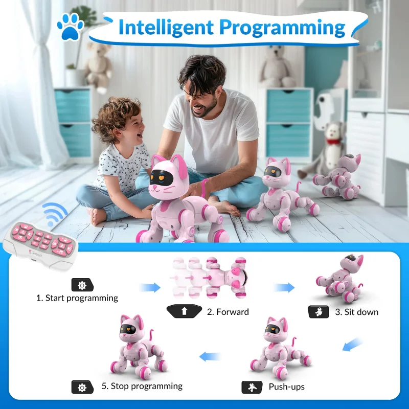 Sunlight 002Intelligent Pet Robot Cat Simulation Remote Control Cat Children's Early Education Toy