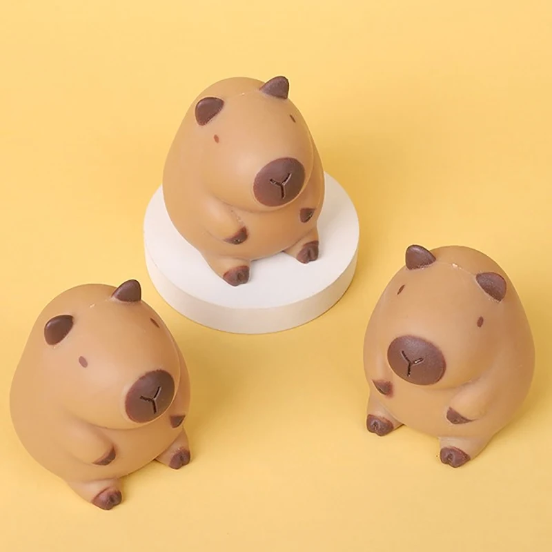 Capybara Kawaii de dibujos animados, juguete adhesivo suave TPR de rebote lento, pellizco creativo para niños, juguetes de pellizco de descompresión, nuevo